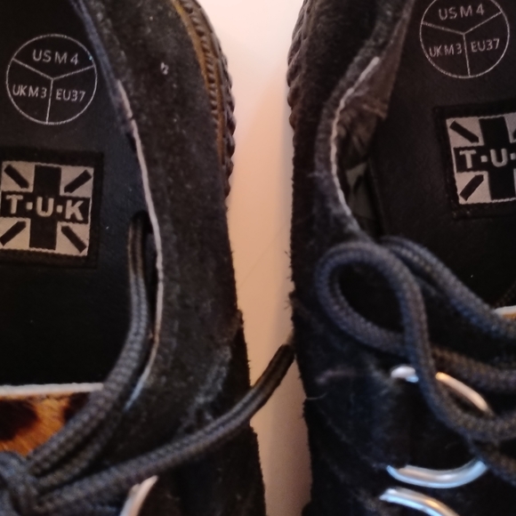 Vintage TUK Y2K Animal Print Creepers Platform Lace-Ups SZ 6 - Picture 9 of 16